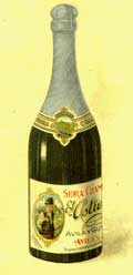 Botella de sidra champagne